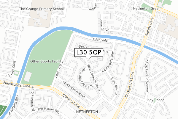 L30 5QP map - large scale - OS Open Zoomstack (Ordnance Survey)