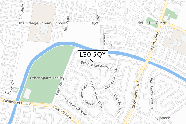 L30 5QY map - large scale - OS Open Zoomstack (Ordnance Survey)