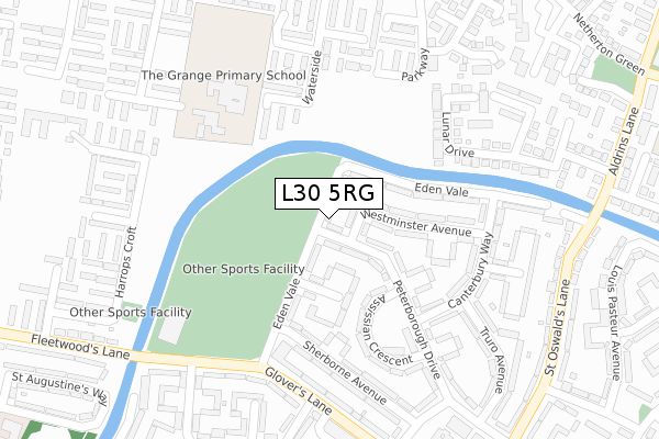 L30 5RG map - large scale - OS Open Zoomstack (Ordnance Survey)