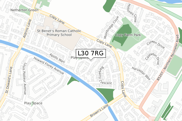 L30 7RG map - large scale - OS Open Zoomstack (Ordnance Survey)