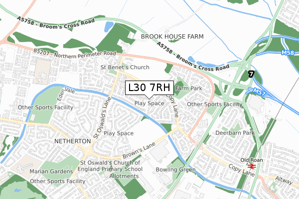 L30 7RH map - small scale - OS Open Zoomstack (Ordnance Survey) L30 7RH map - small scale - OS Open Zoomstack (Ordnance Survey)