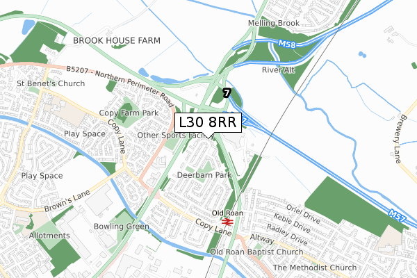 L30 8RR map - small scale - OS Open Zoomstack (Ordnance Survey)