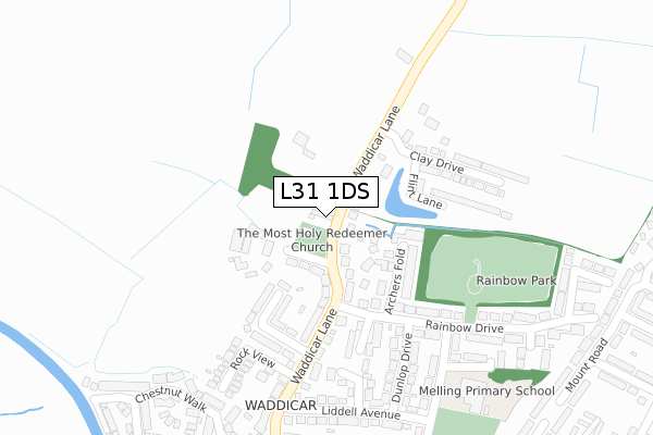 L31 1DS map - large scale - OS Open Zoomstack (Ordnance Survey)