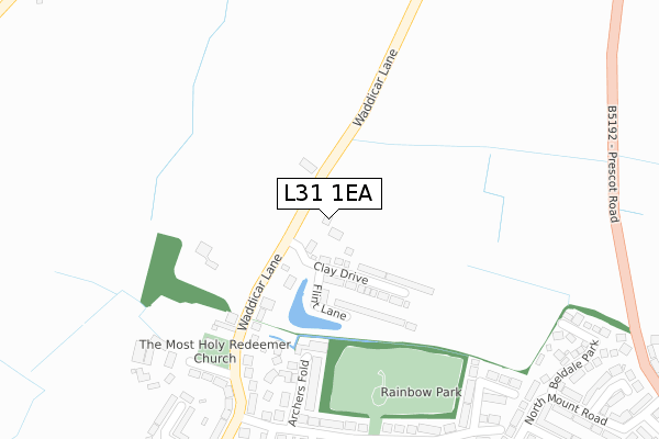 L31 1EA map - large scale - OS Open Zoomstack (Ordnance Survey)