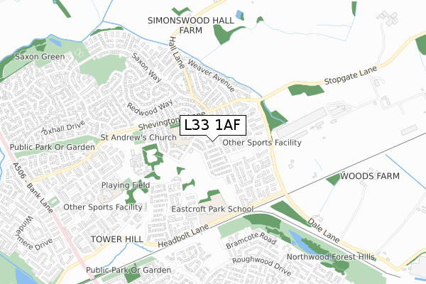 L33 1AF map - small scale - OS Open Zoomstack (Ordnance Survey) L33 1AF map - small scale - OS Open Zoomstack (Ordnance Survey)