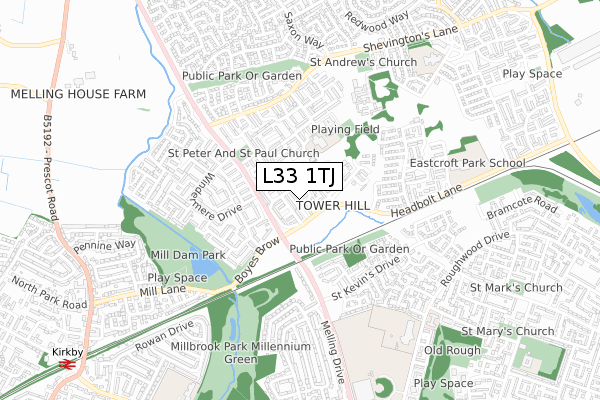 L33 1TJ map - small scale - OS Open Zoomstack (Ordnance Survey) L33 1TJ map - small scale - OS Open Zoomstack (Ordnance Survey)