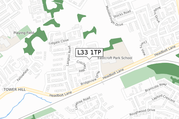 L33 1TP map - large scale - OS Open Zoomstack (Ordnance Survey)