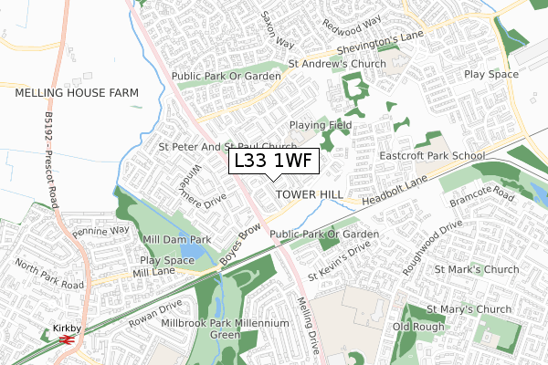 L33 1WF map - small scale - OS Open Zoomstack (Ordnance Survey) L33 1WF map - small scale - OS Open Zoomstack (Ordnance Survey)