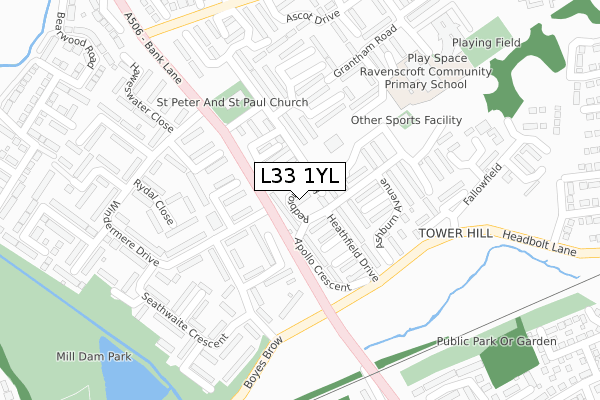 L33 1YL map - large scale - OS Open Zoomstack (Ordnance Survey) L33 1YL map - large scale - OS Open Zoomstack (Ordnance Survey)