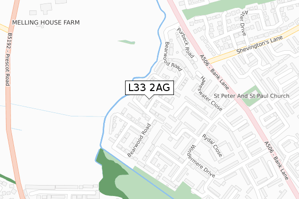 L33 2AG map - large scale - OS Open Zoomstack (Ordnance Survey) L33 2AG map - large scale - OS Open Zoomstack (Ordnance Survey)