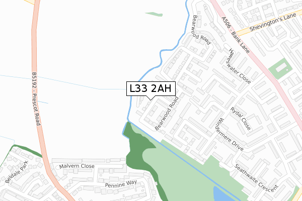 L33 2AH map - large scale - OS Open Zoomstack (Ordnance Survey) L33 2AH map - large scale - OS Open Zoomstack (Ordnance Survey)