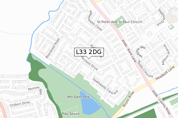 L33 2DG map - large scale - OS Open Zoomstack (Ordnance Survey)