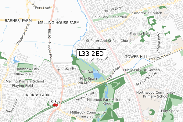 L33 2ED map - small scale - OS Open Zoomstack (Ordnance Survey)