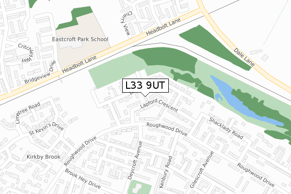 L33 9UT map - large scale - OS Open Zoomstack (Ordnance Survey)