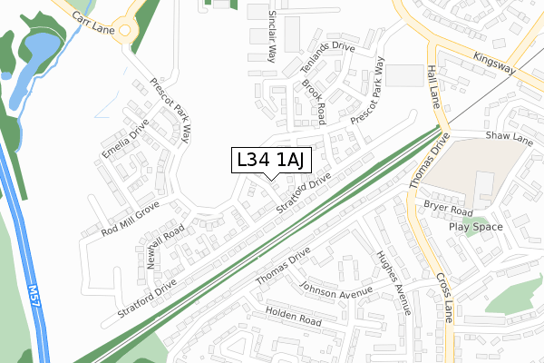 L34 1AJ map - large scale - OS Open Zoomstack (Ordnance Survey)