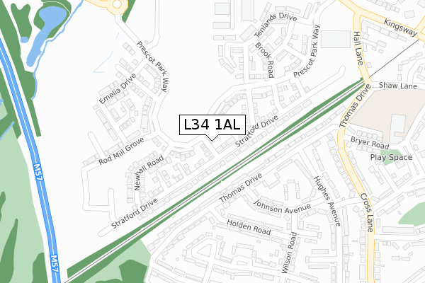 L34 1AL map - large scale - OS Open Zoomstack (Ordnance Survey)