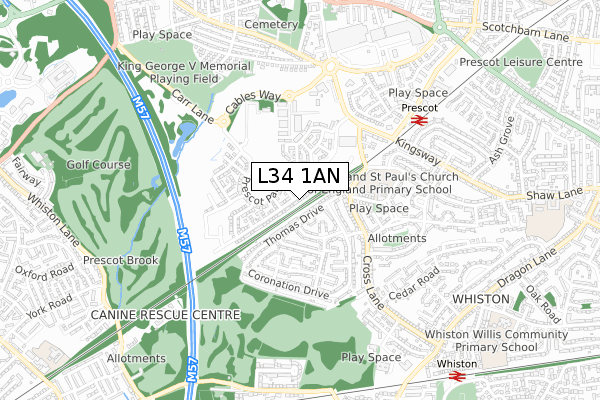 L34 1AN map - small scale - OS Open Zoomstack (Ordnance Survey) L34 1AN map - small scale - OS Open Zoomstack (Ordnance Survey)