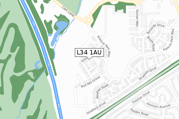 L34 1AU map - large scale - OS Open Zoomstack (Ordnance Survey)