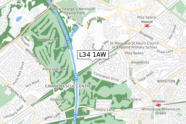 L34 1AW map - small scale - OS Open Zoomstack (Ordnance Survey) L34 1AW map - small scale - OS Open Zoomstack (Ordnance Survey)