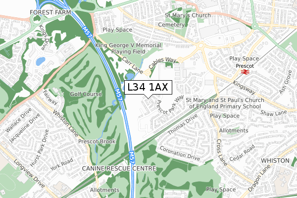L34 1AX map - small scale - OS Open Zoomstack (Ordnance Survey) L34 1AX map - small scale - OS Open Zoomstack (Ordnance Survey)