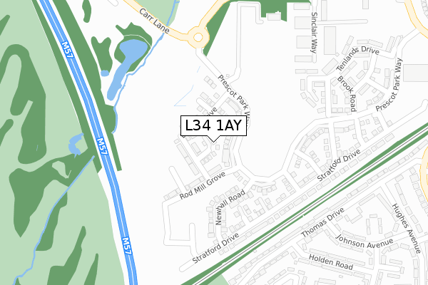 L34 1AY map - large scale - OS Open Zoomstack (Ordnance Survey)