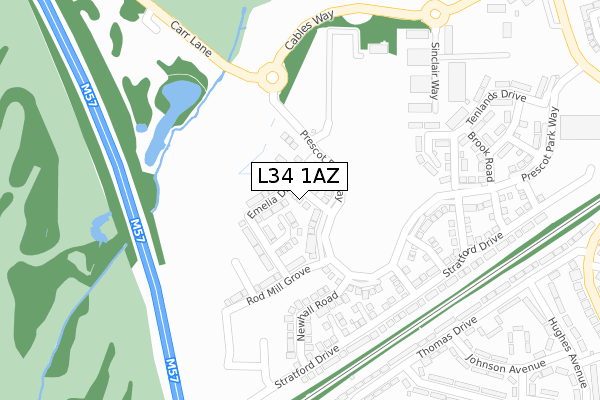 L34 1AZ map - large scale - OS Open Zoomstack (Ordnance Survey)