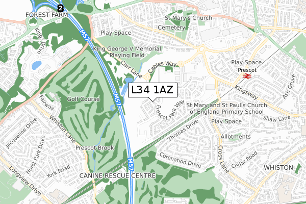 L34 1AZ map - small scale - OS Open Zoomstack (Ordnance Survey) L34 1AZ map - small scale - OS Open Zoomstack (Ordnance Survey)