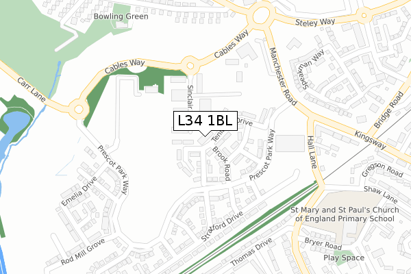 L34 1BL map - large scale - OS Open Zoomstack (Ordnance Survey)