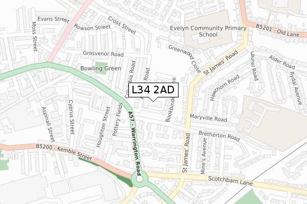 L34 2AD map - large scale - OS Open Zoomstack (Ordnance Survey)