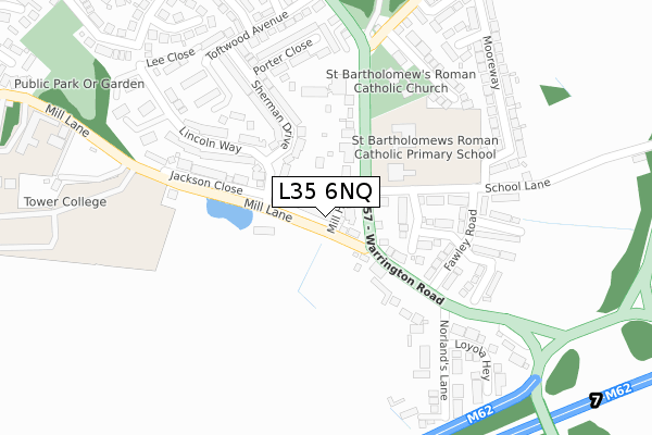 L35 6NQ map - large scale - OS Open Zoomstack (Ordnance Survey)