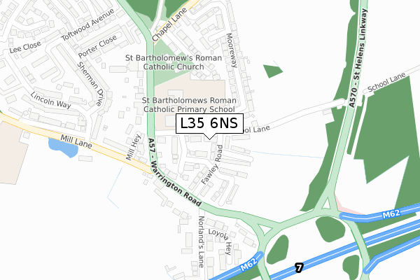 L35 6NS map - large scale - OS Open Zoomstack (Ordnance Survey)