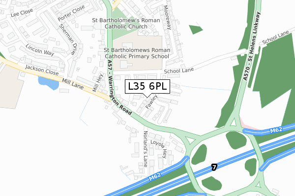 L35 6PL map - large scale - OS Open Zoomstack (Ordnance Survey)