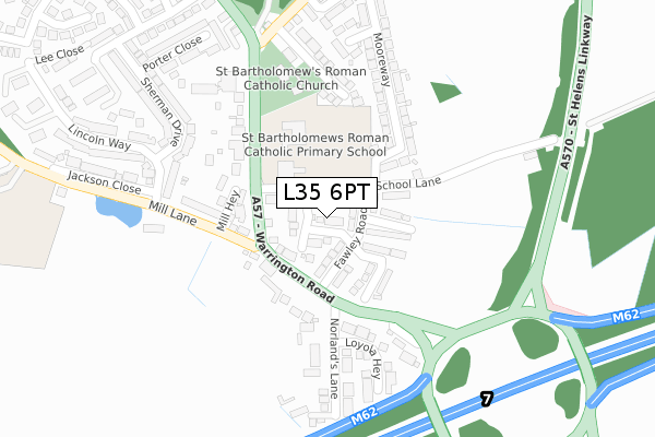 L35 6PT map - large scale - OS Open Zoomstack (Ordnance Survey)