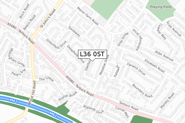 L36 0ST map - large scale - OS Open Zoomstack (Ordnance Survey)