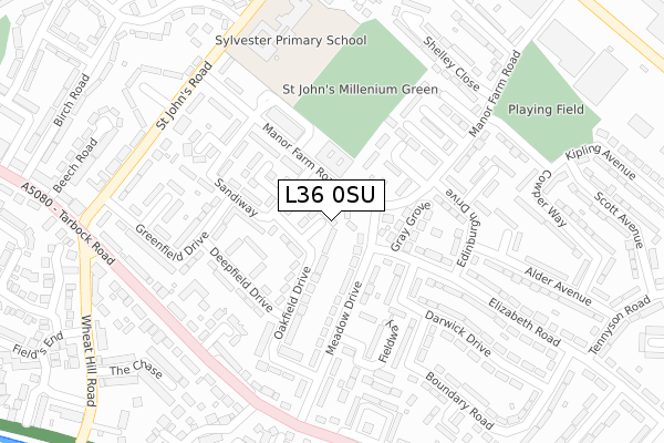 L36 0SU map - large scale - OS Open Zoomstack (Ordnance Survey)