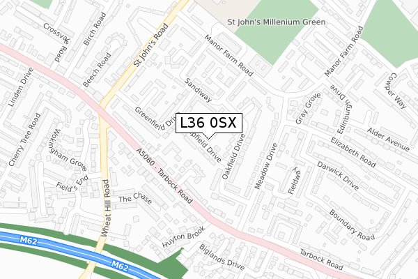 L36 0SX map - large scale - OS Open Zoomstack (Ordnance Survey)