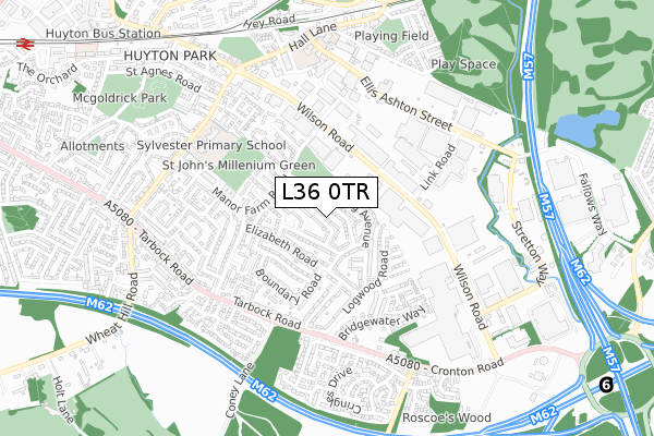 L36 0TR map - small scale - OS Open Zoomstack (Ordnance Survey)