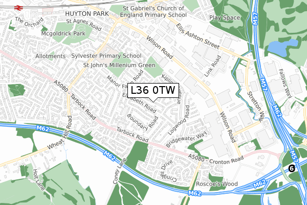 L36 0TW map - small scale - OS Open Zoomstack (Ordnance Survey)