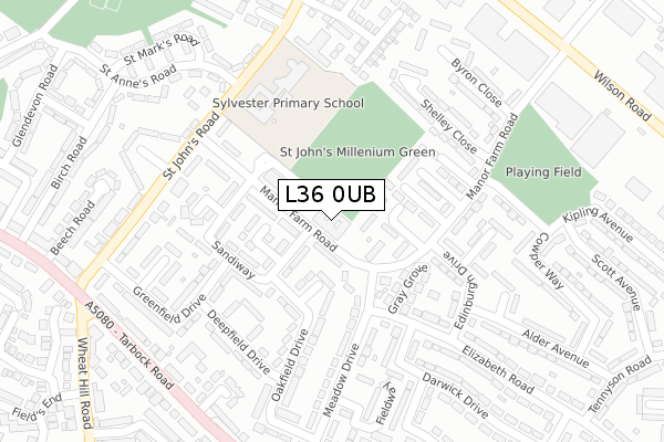 L36 0UB map - large scale - OS Open Zoomstack (Ordnance Survey)