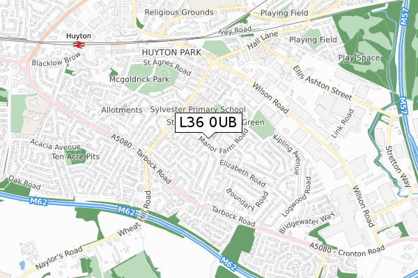 L36 0UB map - small scale - OS Open Zoomstack (Ordnance Survey)