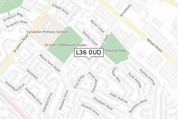 L36 0UD map - large scale - OS Open Zoomstack (Ordnance Survey) L36 0UD map - large scale - OS Open Zoomstack (Ordnance Survey)