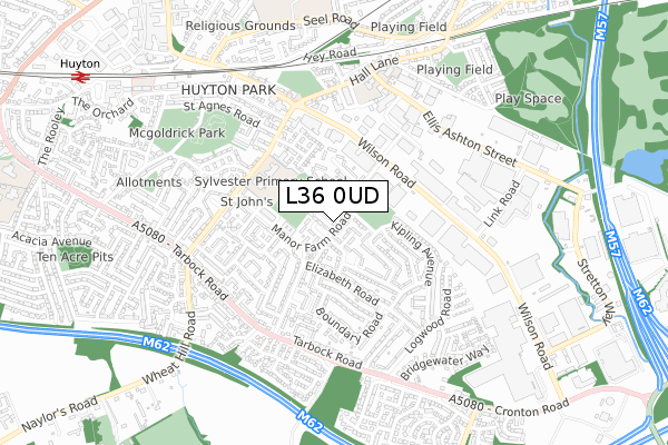 L36 0UD map - small scale - OS Open Zoomstack (Ordnance Survey)