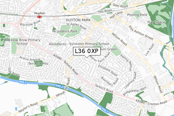L36 0XP map - small scale - OS Open Zoomstack (Ordnance Survey)