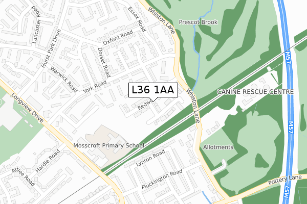 L36 1AA map - large scale - OS Open Zoomstack (Ordnance Survey)