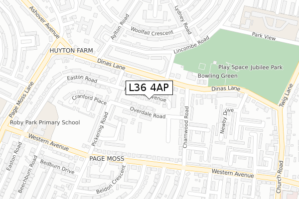 L36 4AP map - large scale - OS Open Zoomstack (Ordnance Survey)