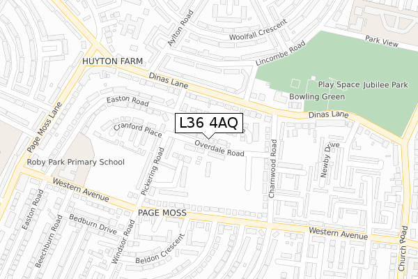 L36 4AQ map - large scale - OS Open Zoomstack (Ordnance Survey)