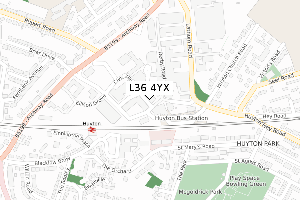 L36 4YX map - large scale - OS Open Zoomstack (Ordnance Survey) L36 4YX map - large scale - OS Open Zoomstack (Ordnance Survey)