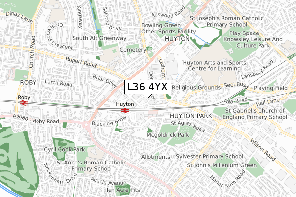 L36 4YX map - small scale - OS Open Zoomstack (Ordnance Survey) L36 4YX map - small scale - OS Open Zoomstack (Ordnance Survey)