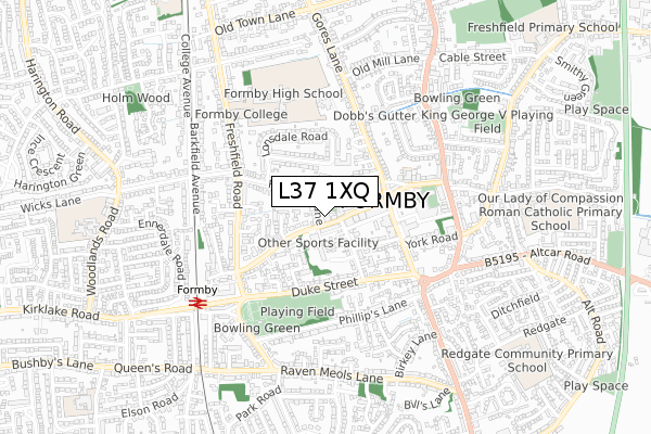 L37 1XQ map - small scale - OS Open Zoomstack (Ordnance Survey) L37 1XQ map - small scale - OS Open Zoomstack (Ordnance Survey)
