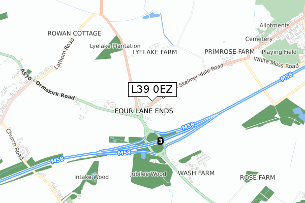 L39 0EZ map - small scale - OS Open Zoomstack (Ordnance Survey)